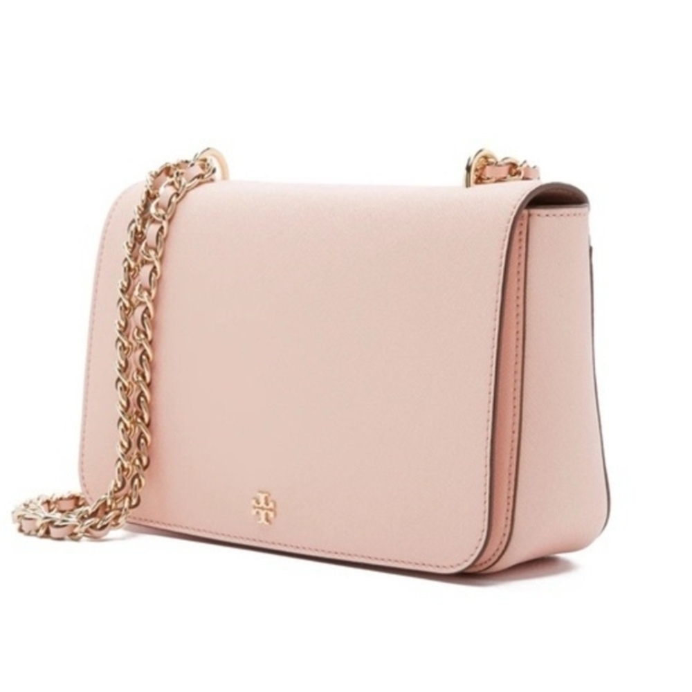 Used Tory Burch Blush Crossbody Bag with Gold Chain